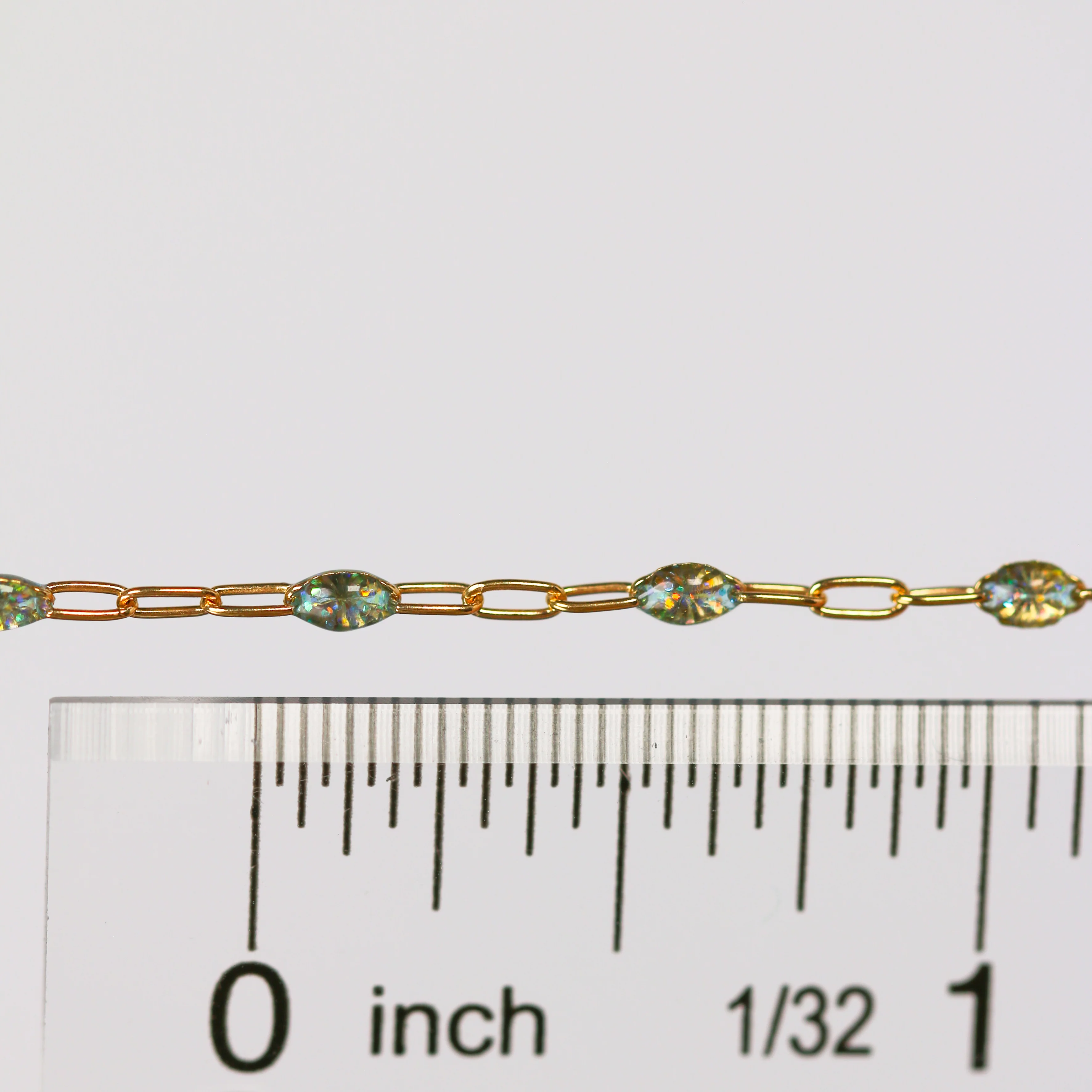 Benedetta Permanent Jewelry Chain, Opal Enamel Design, Cable Links, Available in Gold Filled and Sterling Silver - Image 6
