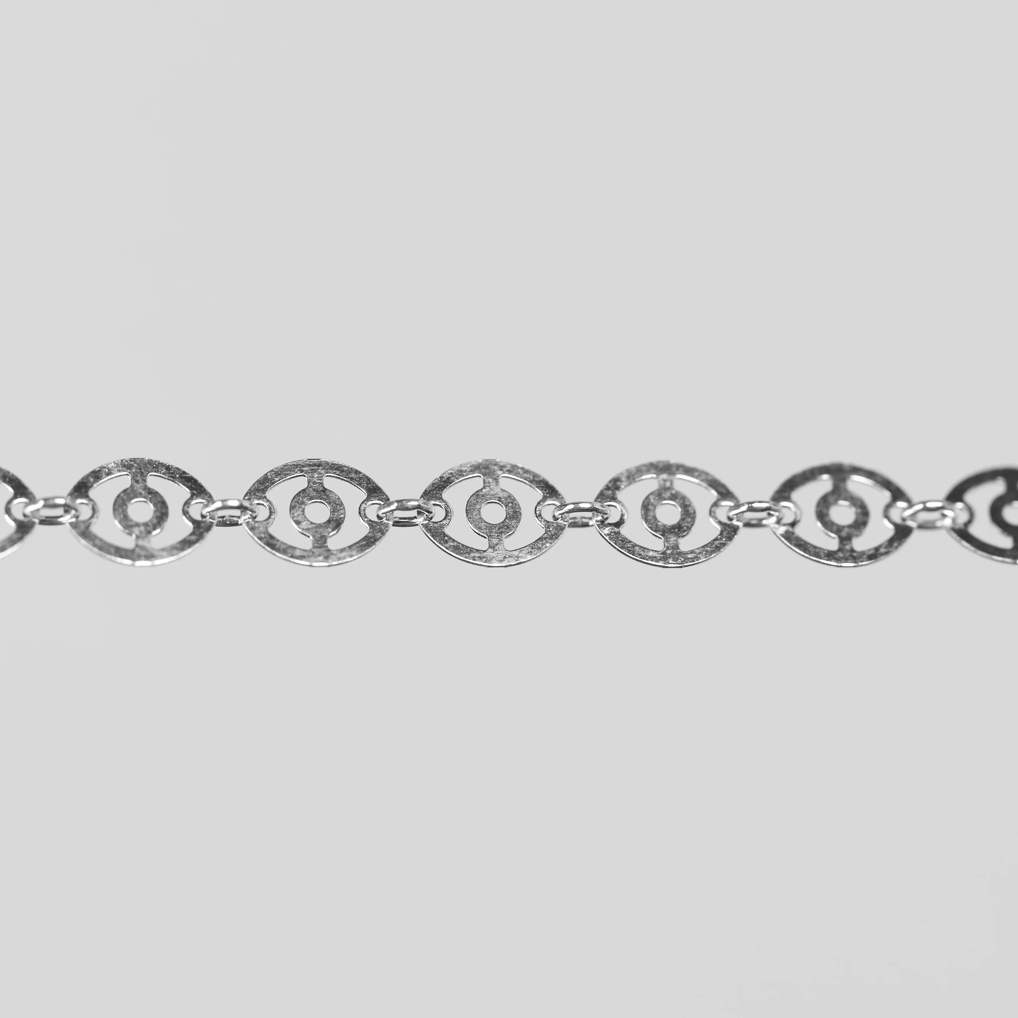 Carlotta Permanent Jewelry Chain, Oval Disc Design, Oval Small Hole Links, Available in Sterling Silver - Image 3